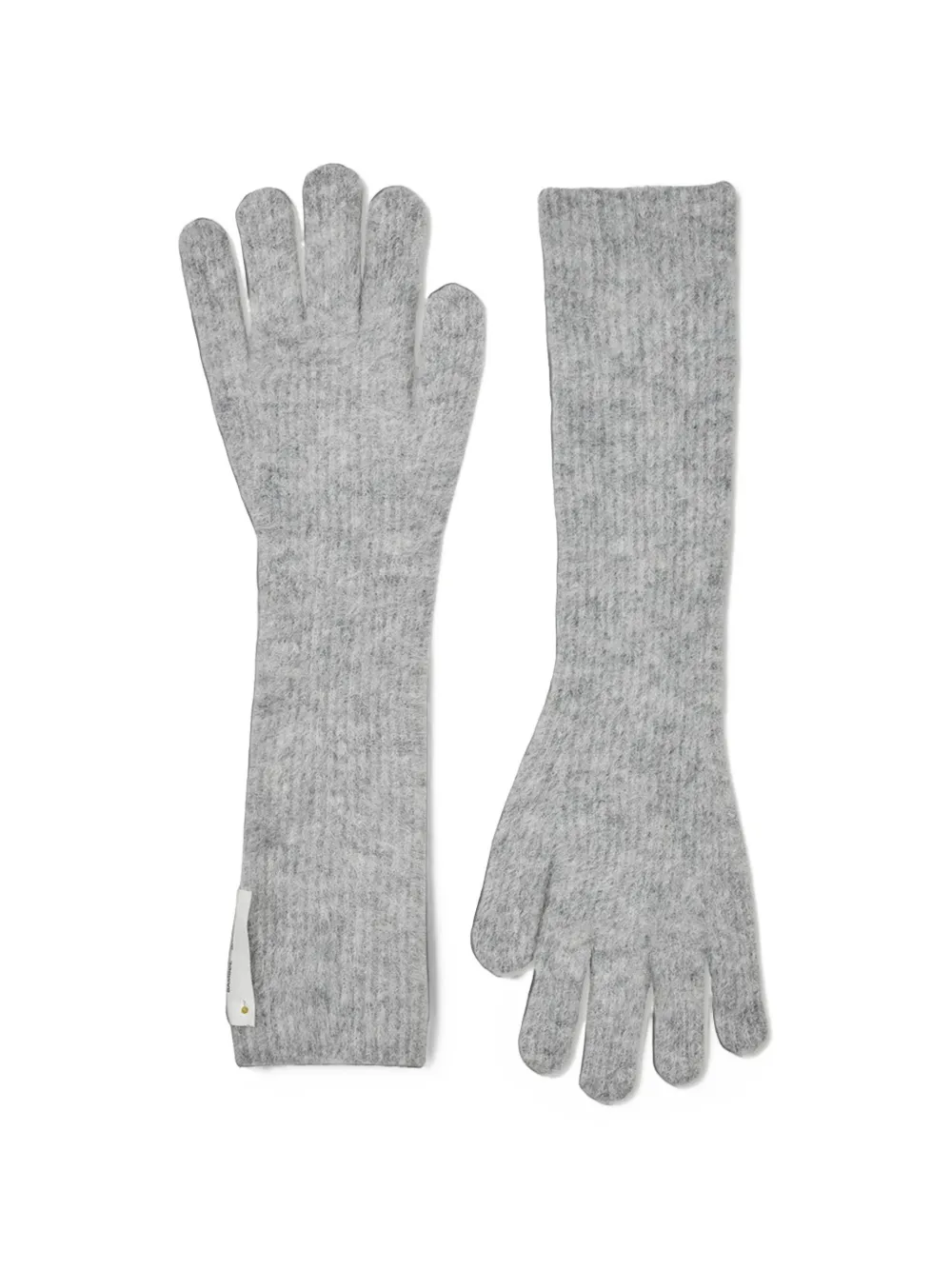 Samsoe & Samsoe Sarue Fine-knit Long Gloves In Grey