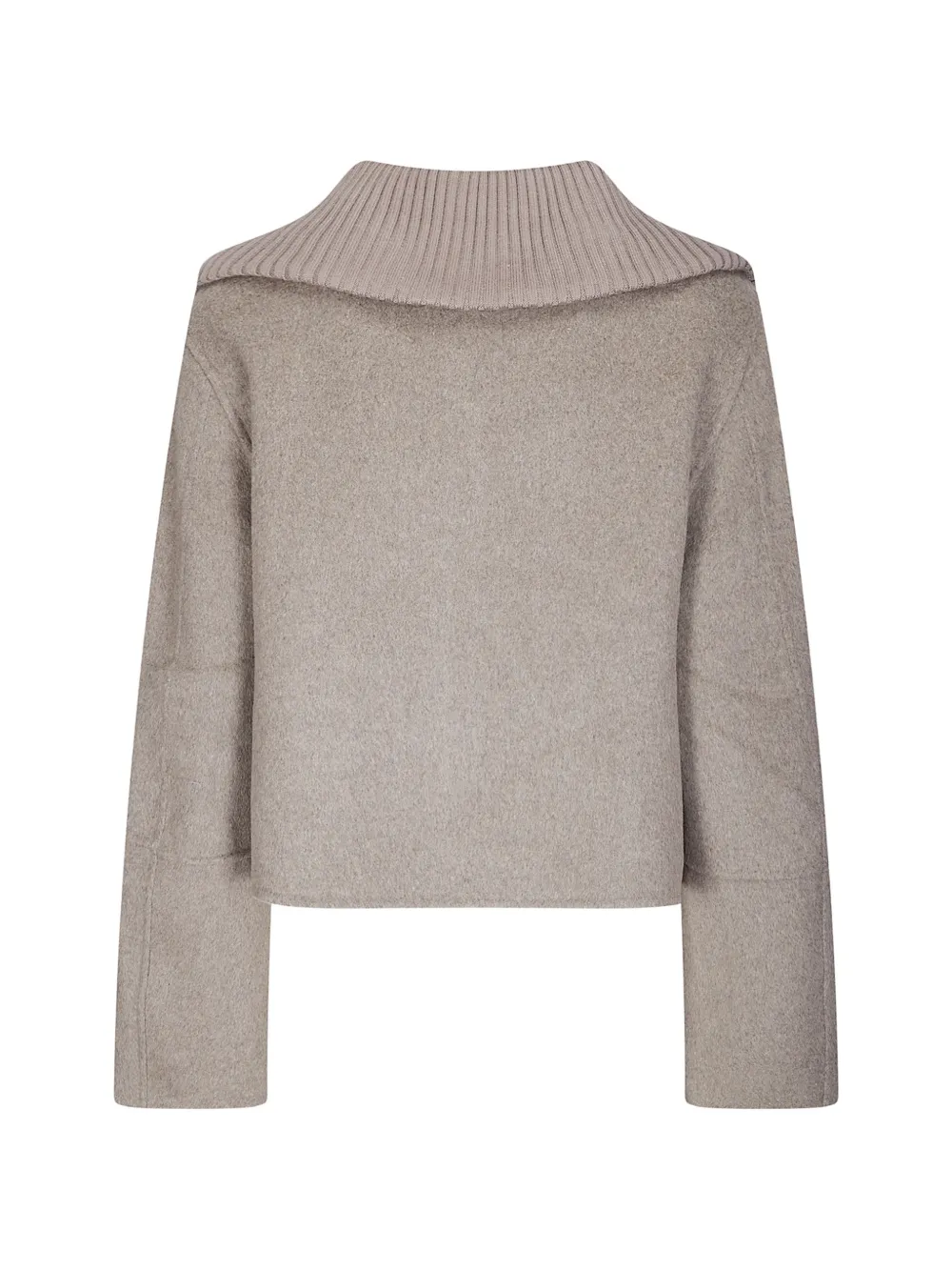 SAMSOE Sacleo jack met geribbelde kraag en rits Beige