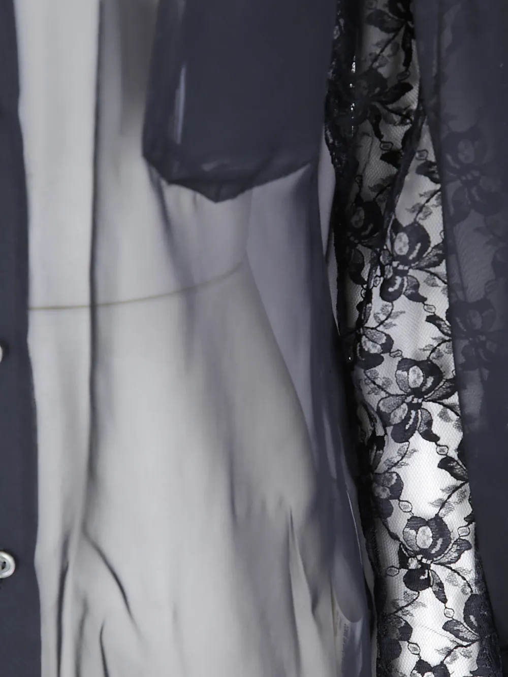 Comme Des Garçons Doorzichtige blouse Zwart