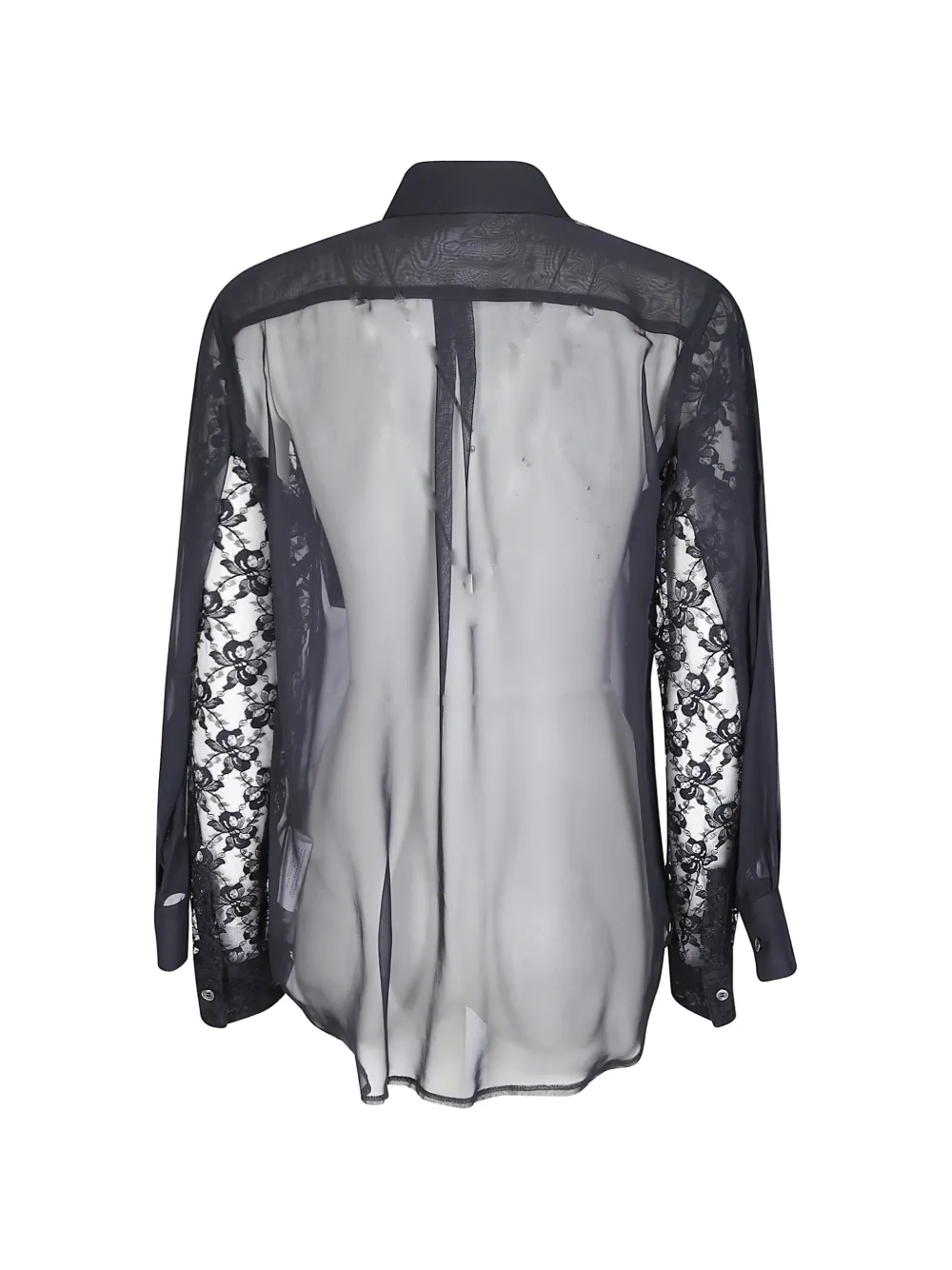 Comme Des Garçons Doorzichtige blouse Zwart
