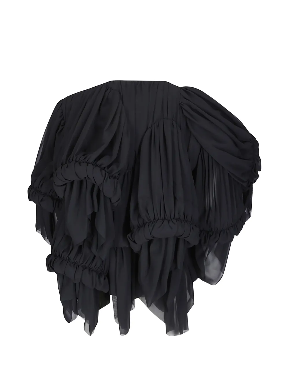 Comme Des Garçons Gesmockt jack met ruches Zwart