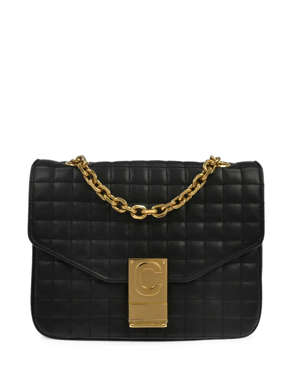Celine Pre-Owned 1990-2000s quilted chain shoulder bag - Nero