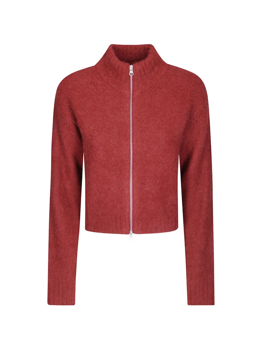 Samsoe & Samsoe Zip-up High-neck Cardigan In Burgundy