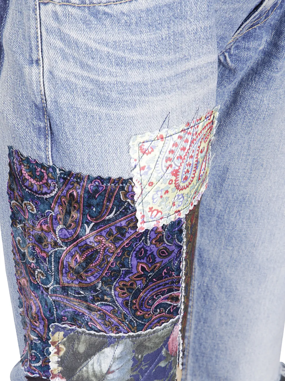 Junya Watanabe Patchwork Distressed Jeans in Blue, view 3