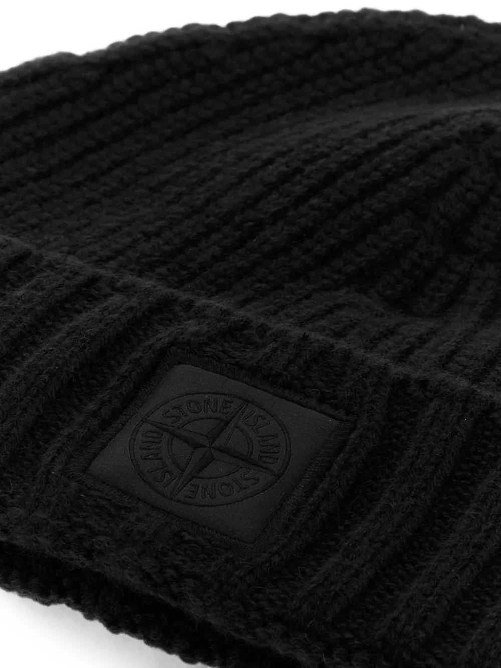 Stone Island Ribgebreide muts Zwart