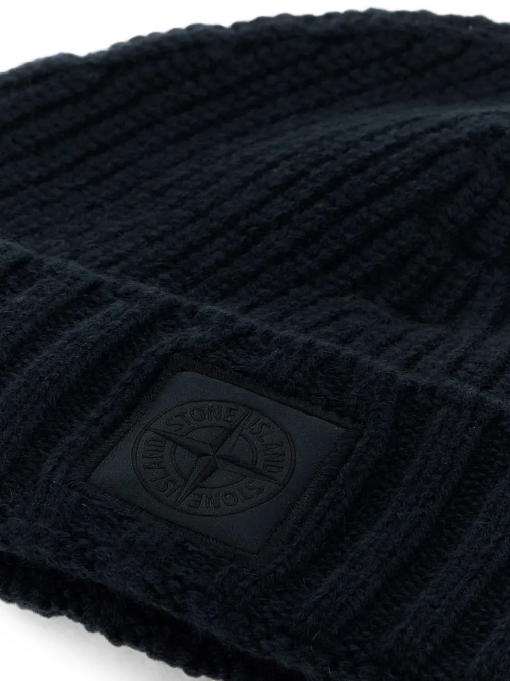 Stone Island Ribgebreide muts Zwart