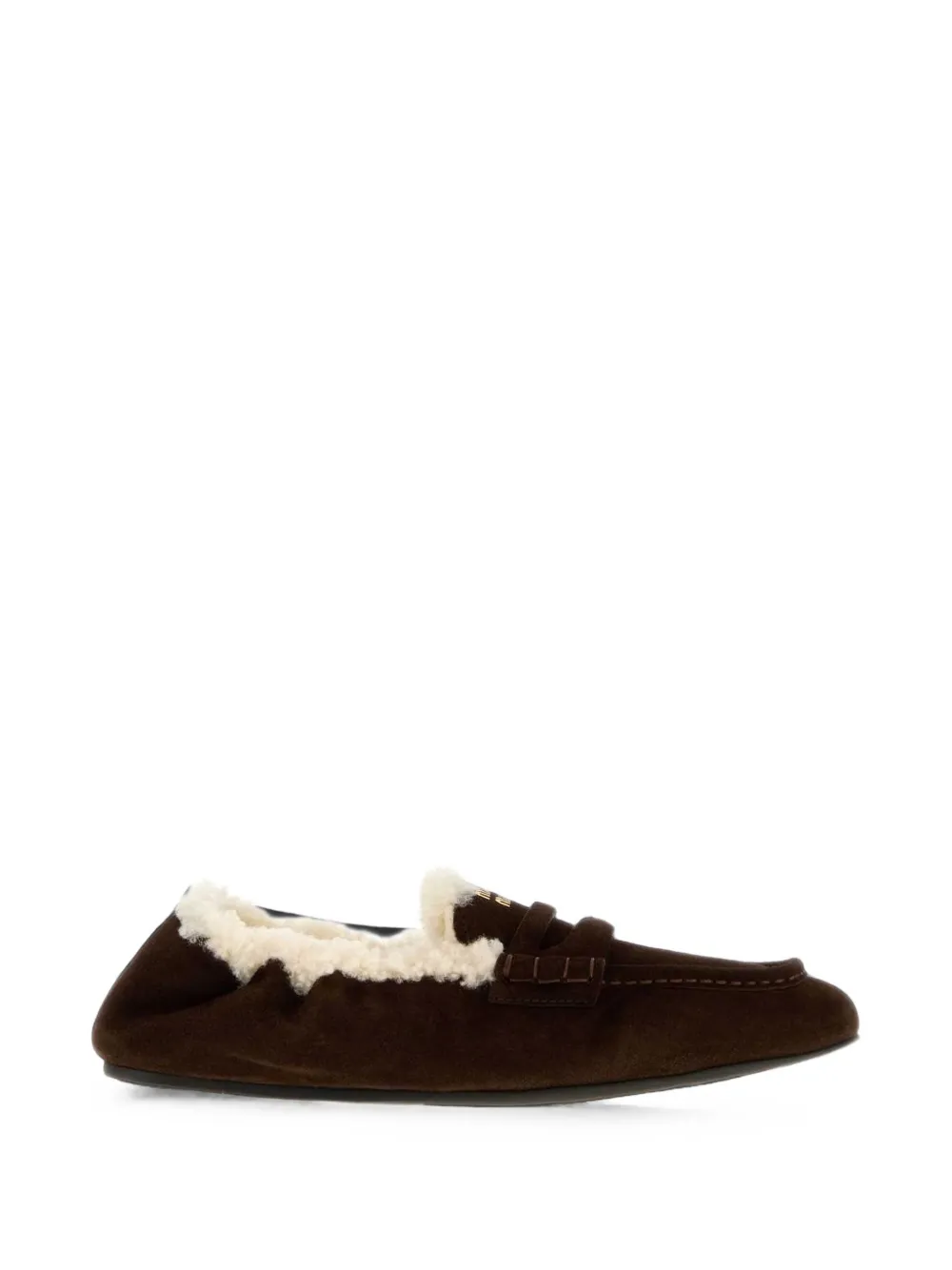 Miu Miu Ruches suede loafers - Marrone