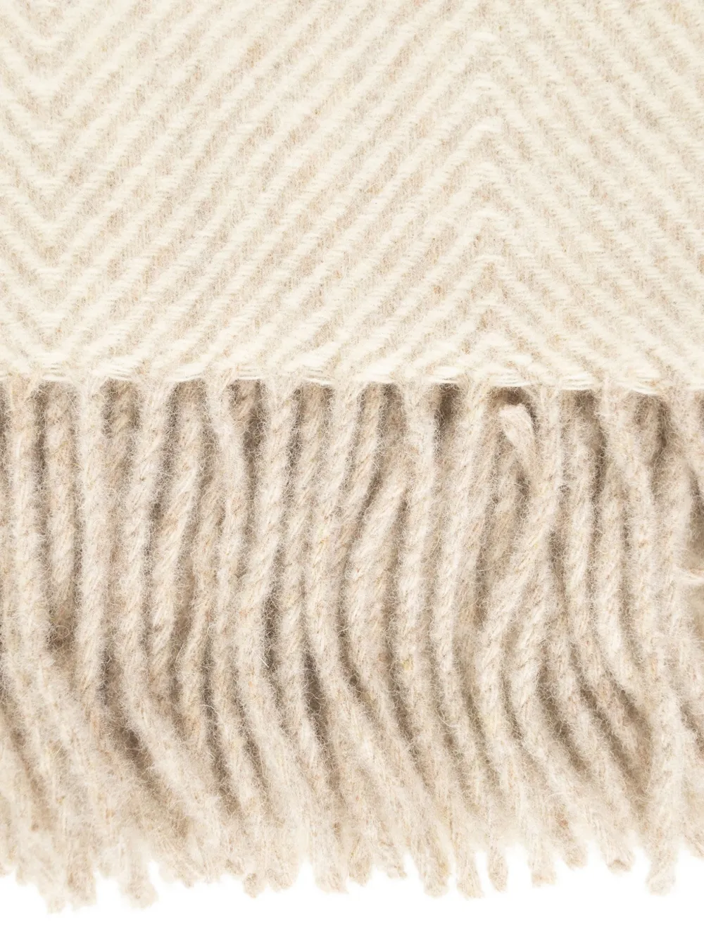 Fabiana Filippi Plaid met geometrisch jacquard en franje Beige