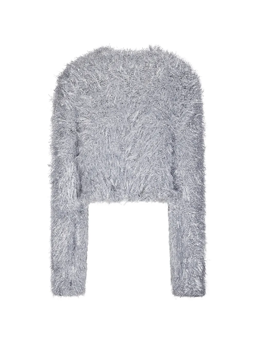 Junya Watanabe Metallic-effect Eyelash-knit Sweater in Silver, view 2
