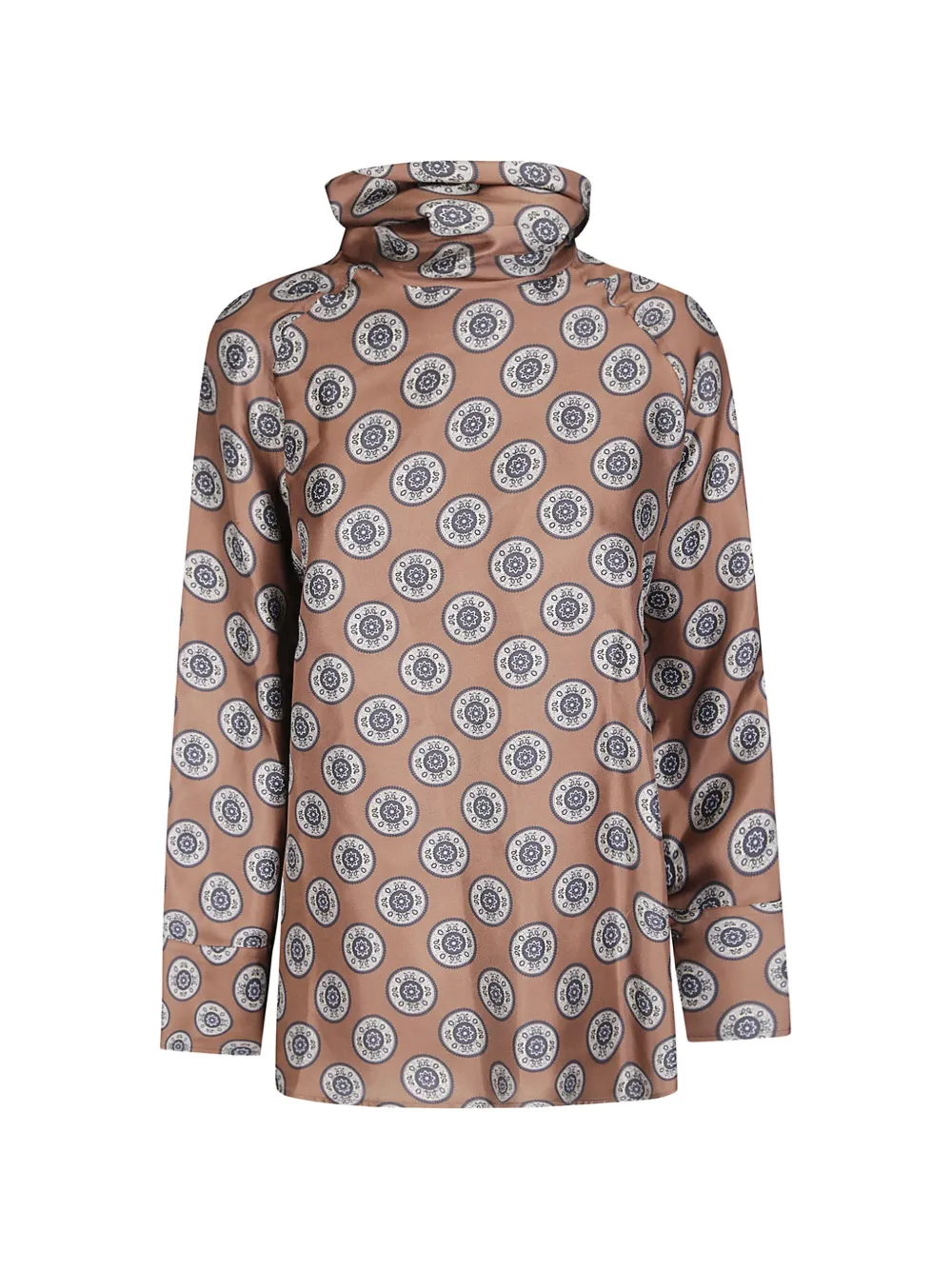 Alberto Biani medallion-print high-neck shirt