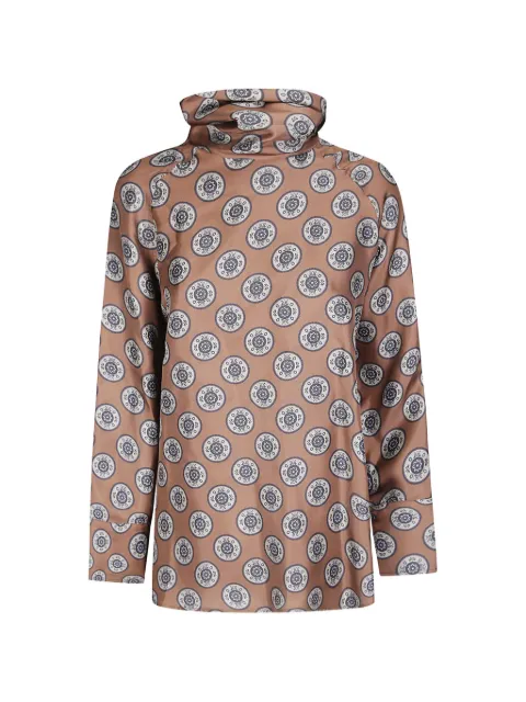 Alberto Biani medallion-print high-neck shirt