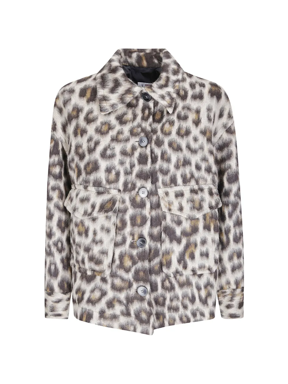 Alberto Biani leopard-print front-flap jacket