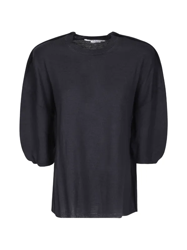 Comme des Garçons Puff-sleeve Knitted Sweater in Black