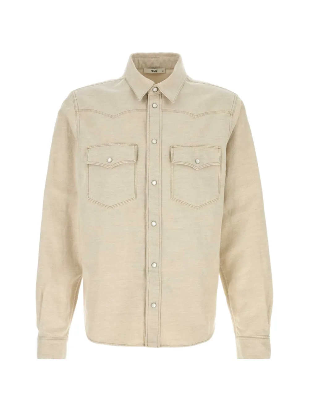 Fendi Selleria Denim Shirt In Neutrals