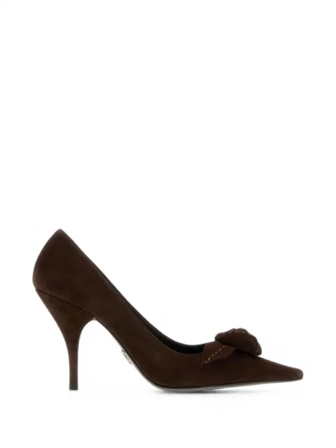 Prada bow-detail suede pumps