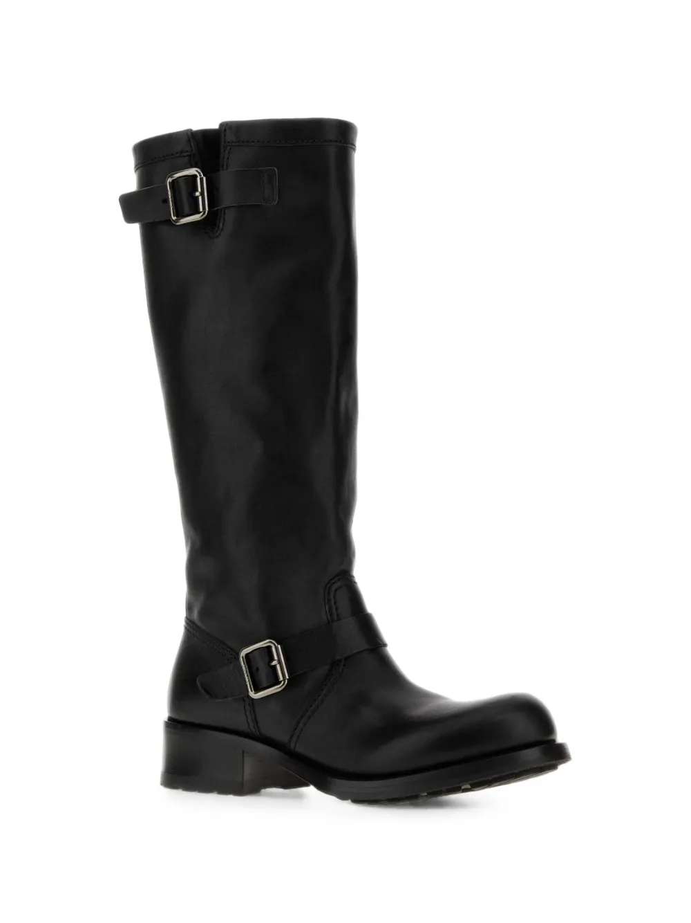 Prada Shard buckle-strap boots Zwart