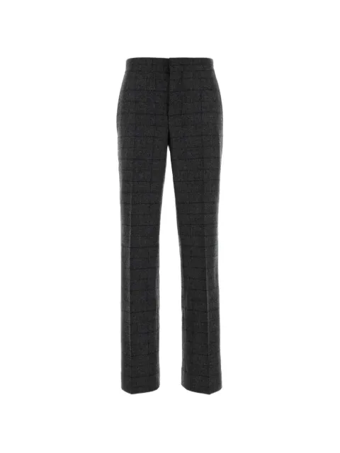 Moschino pantalones de lana con bordado a cuadros
