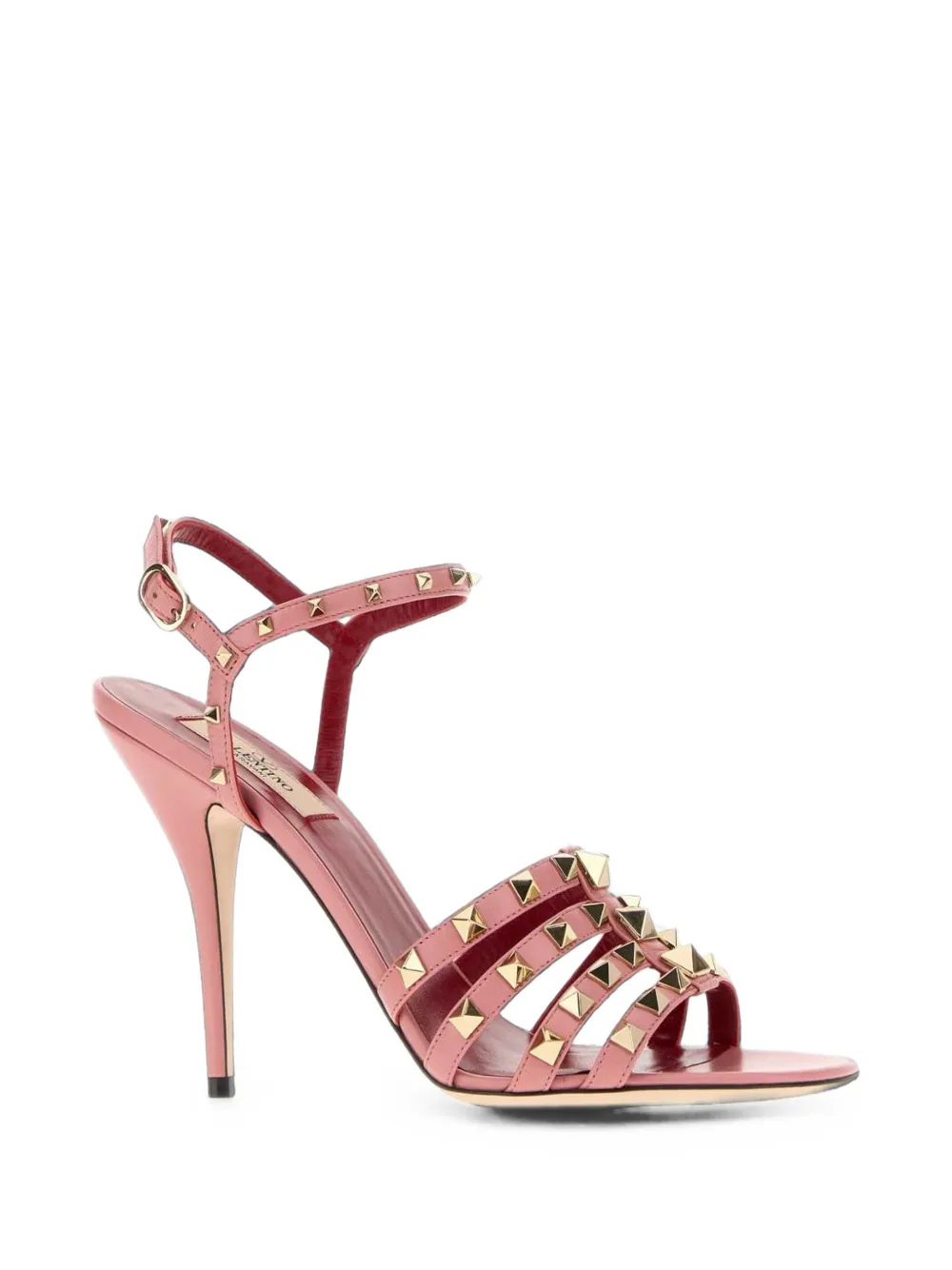 Valentino Garavani Rockstud leather sandals Roze