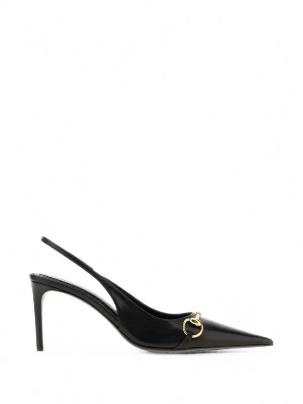 Gucci Donna Horsebit Slingback Pumps in Black