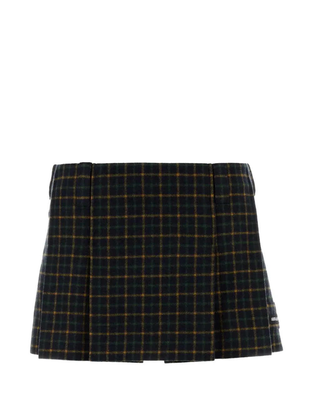 Miu Miu check-pattern pleated skirt - Nero