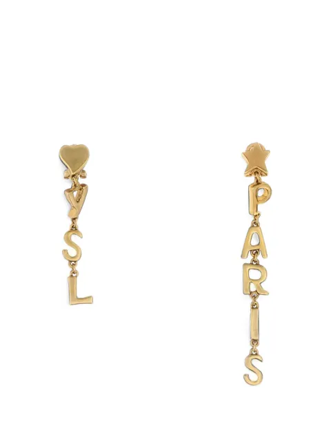 Saint Laurent logo-pendant drop earrings