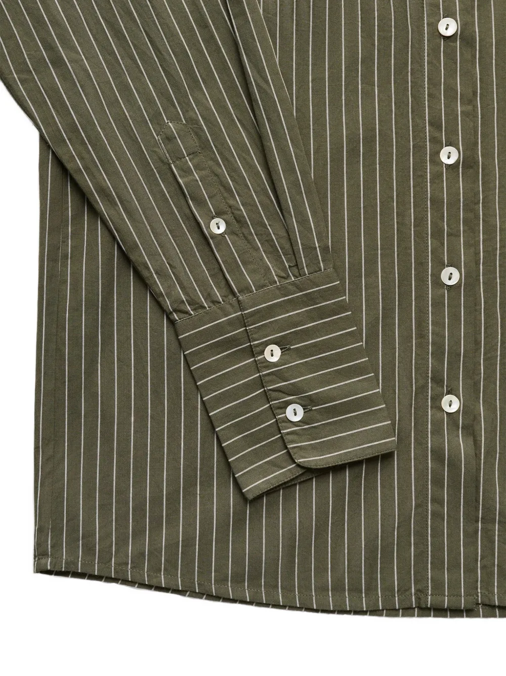 Skall Studio Scot striped cotton shirt Groen