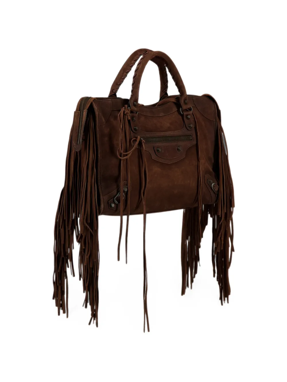 Balenciaga medium Le City fringe-detail tote bag Bruin