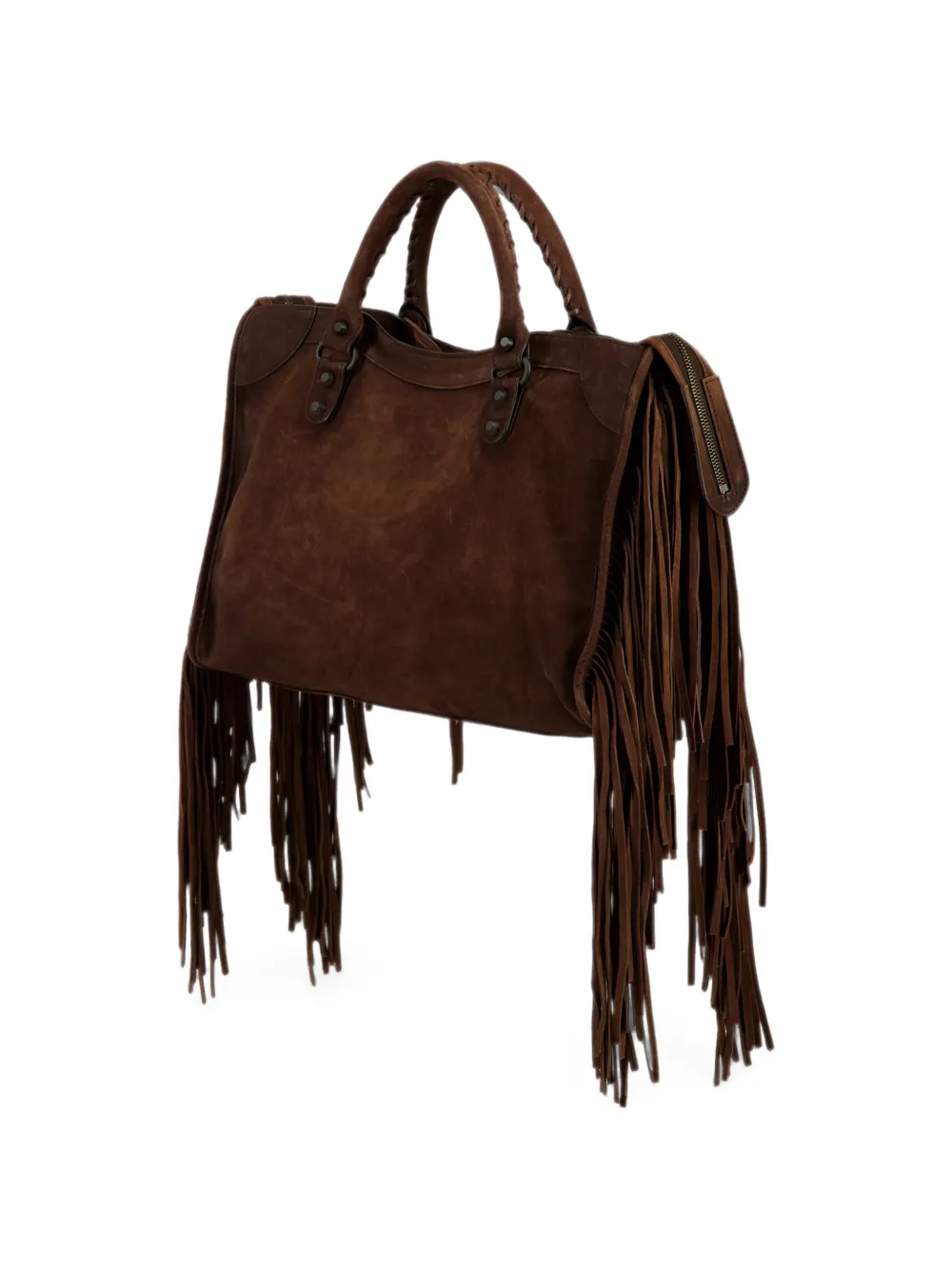 Balenciaga medium Le City fringe-detail tote bag Bruin