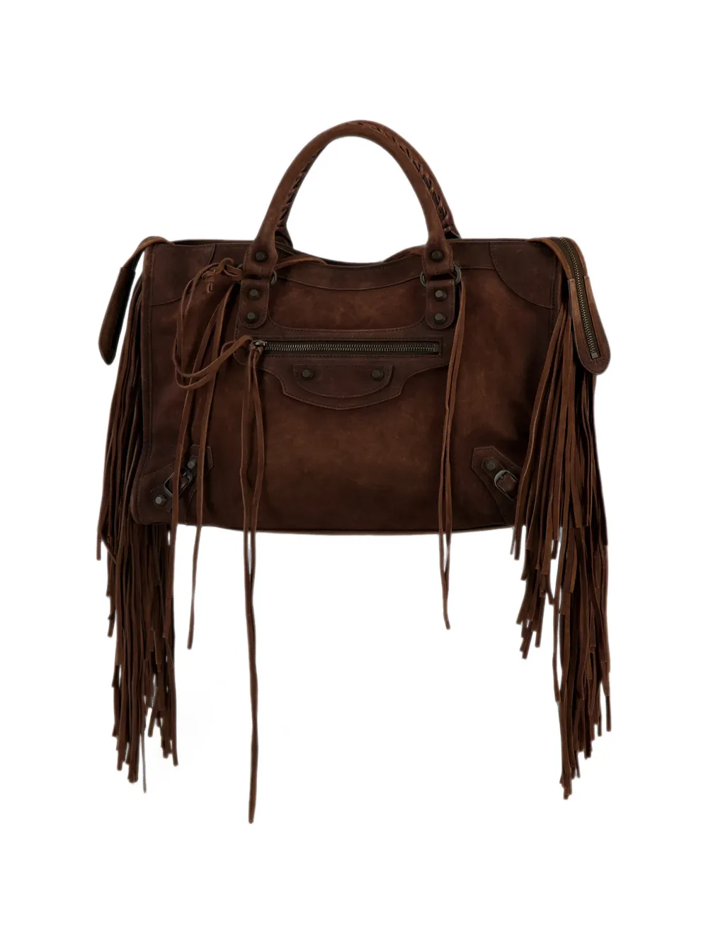Balenciaga medium Le City fringe-detail tote bag Bruin