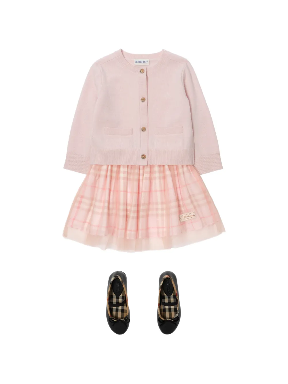 Burberry Kids check-pattern tutu Roze
