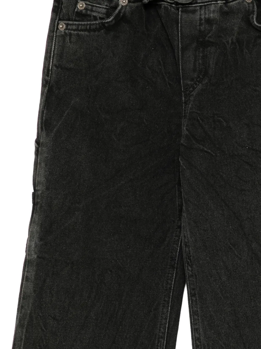 MSGM Kids faded-effect drawstring jeans Zwart