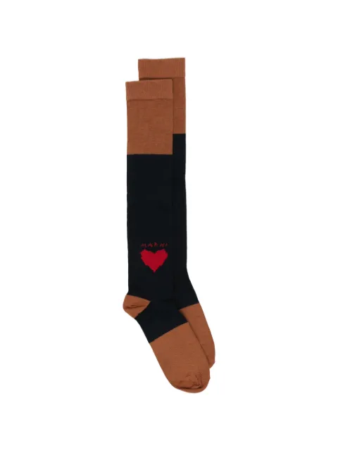 Marni Kids heart-motif colour-block socks