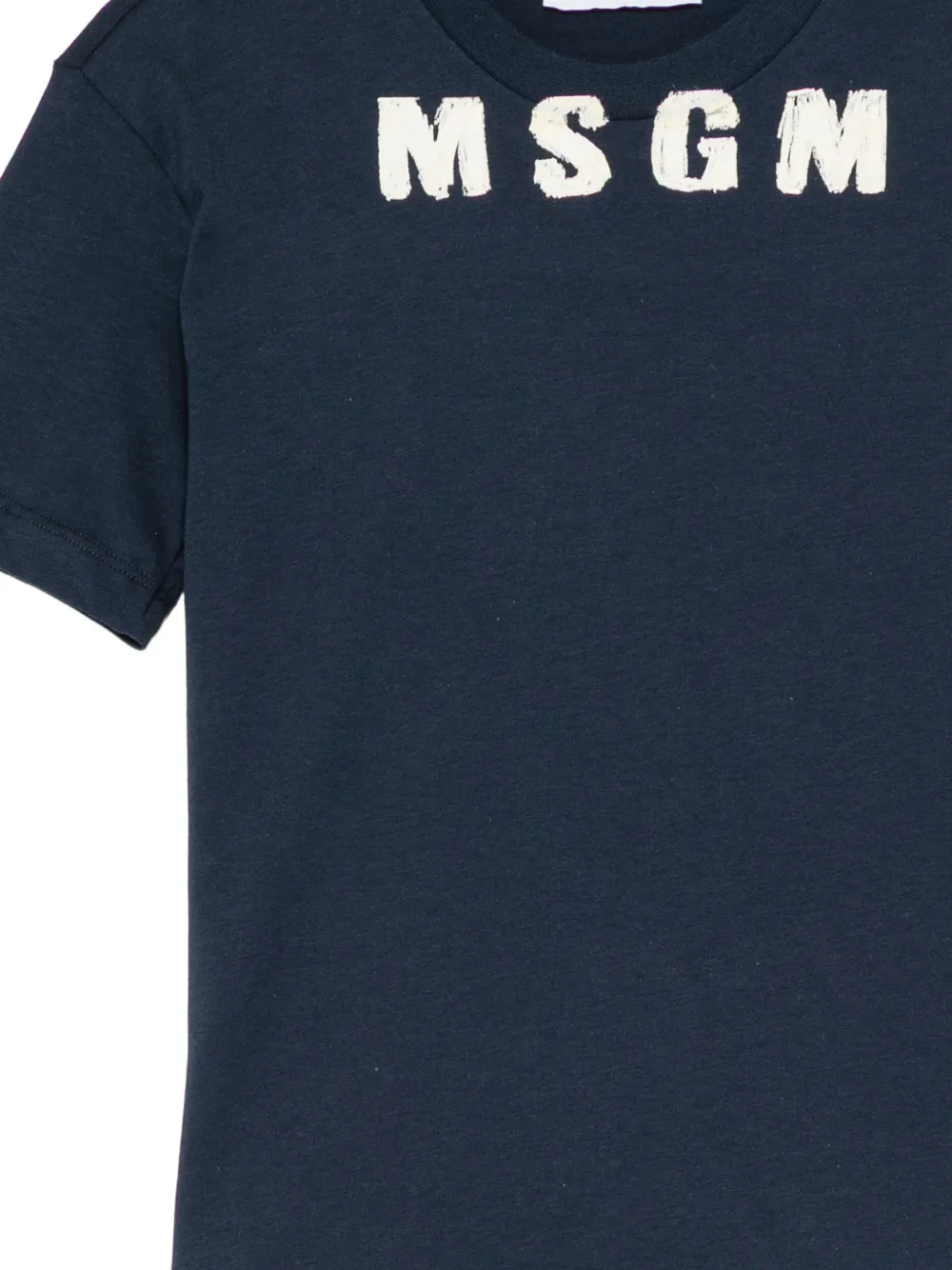 MSGM Kids logo-print cotton T-shirt Blauw