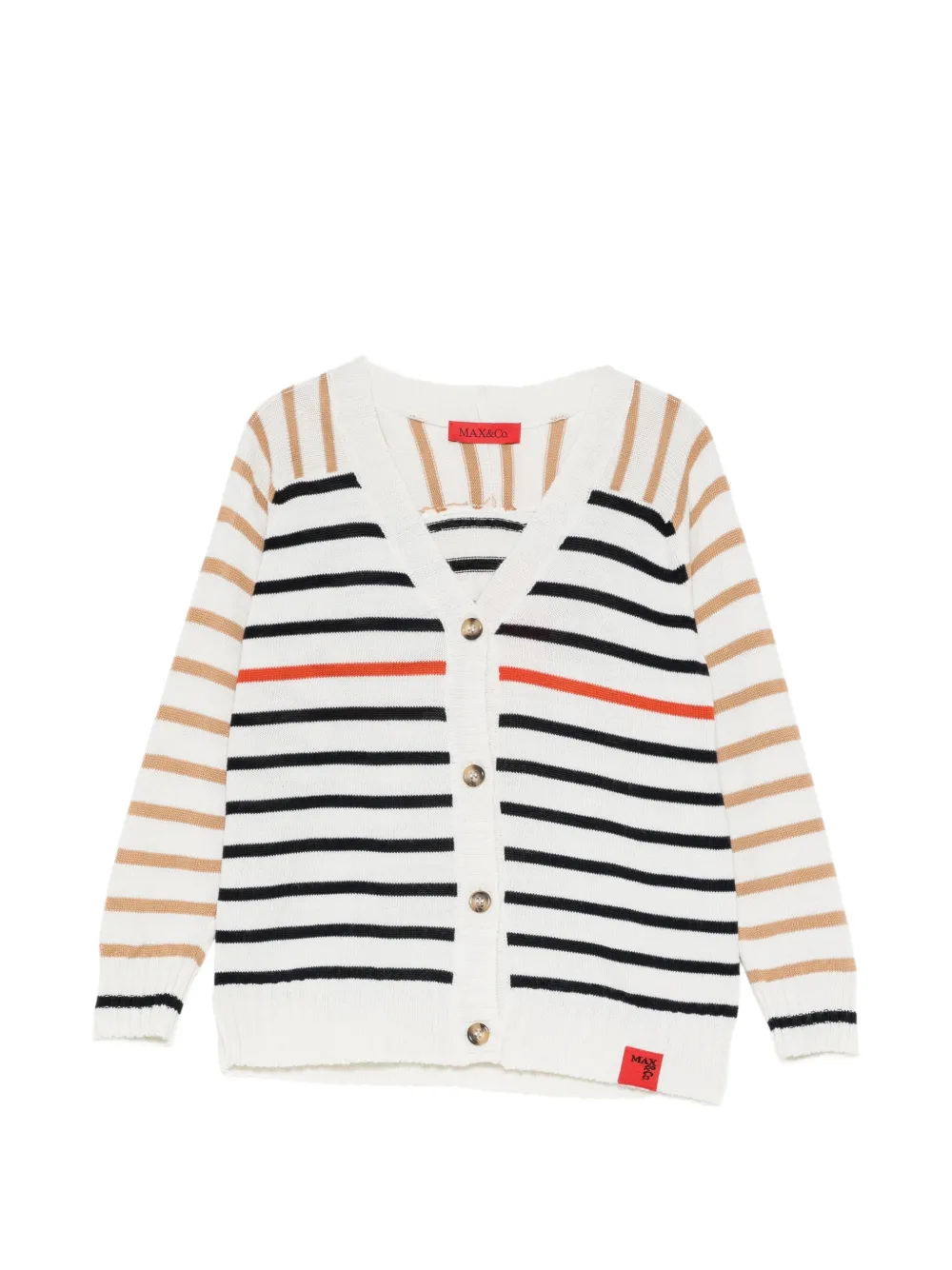 MAX&Co. Kids striped cardigan - White