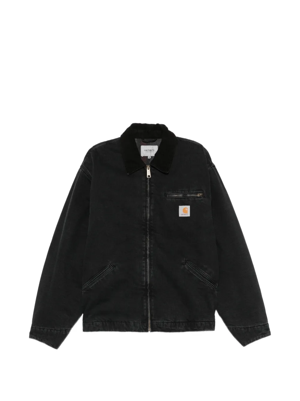 Carhartt WIP logo-patch corduroy-collar jacket - Nero