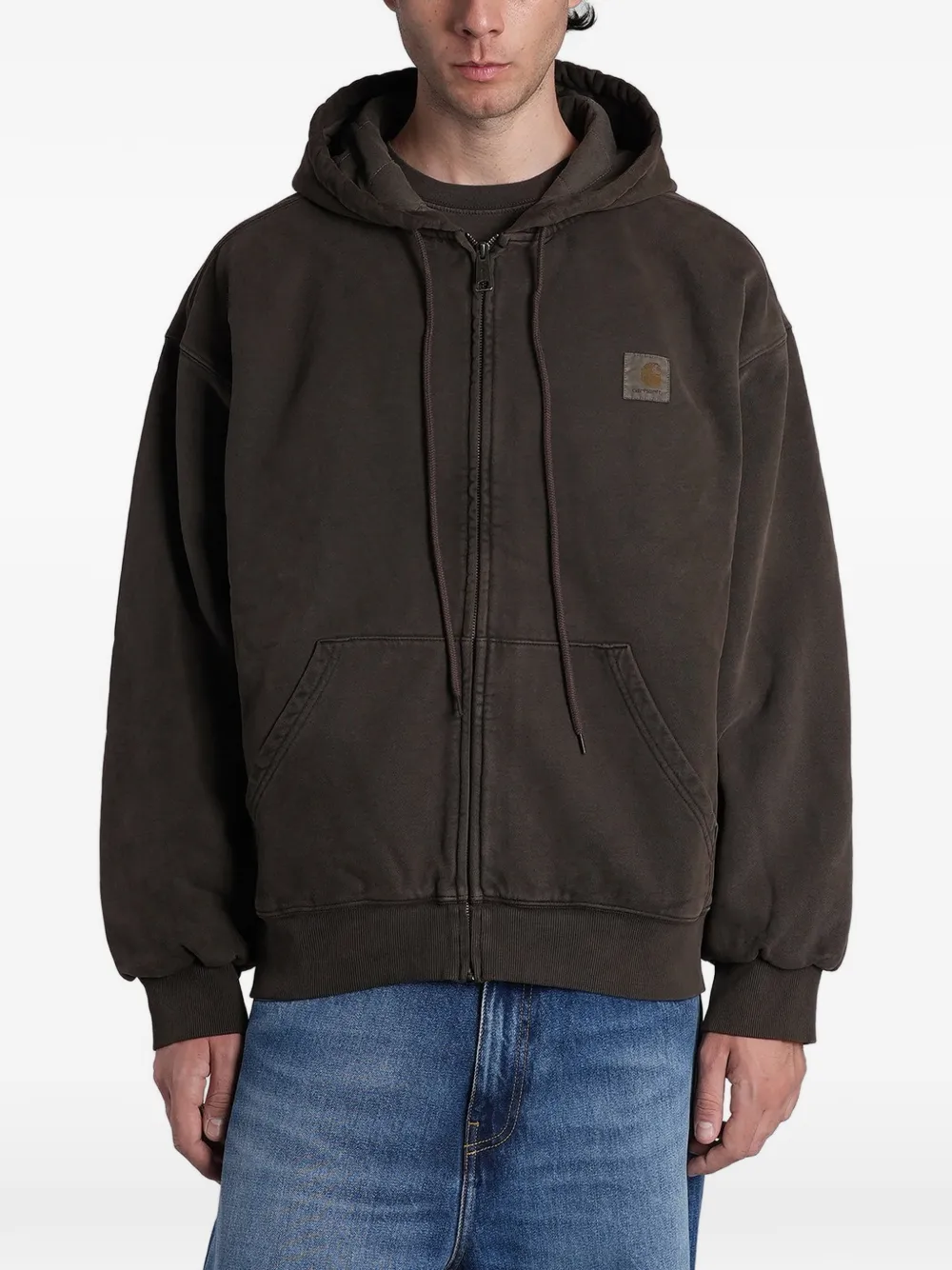 Carhartt WIP Vista logo-patch zip-up hoodie - Marrone