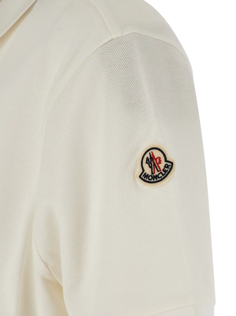 Moncler logo-patch polo shirt Wit