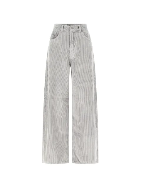TRUE AVENUE corduroy-texture palazzo trousers