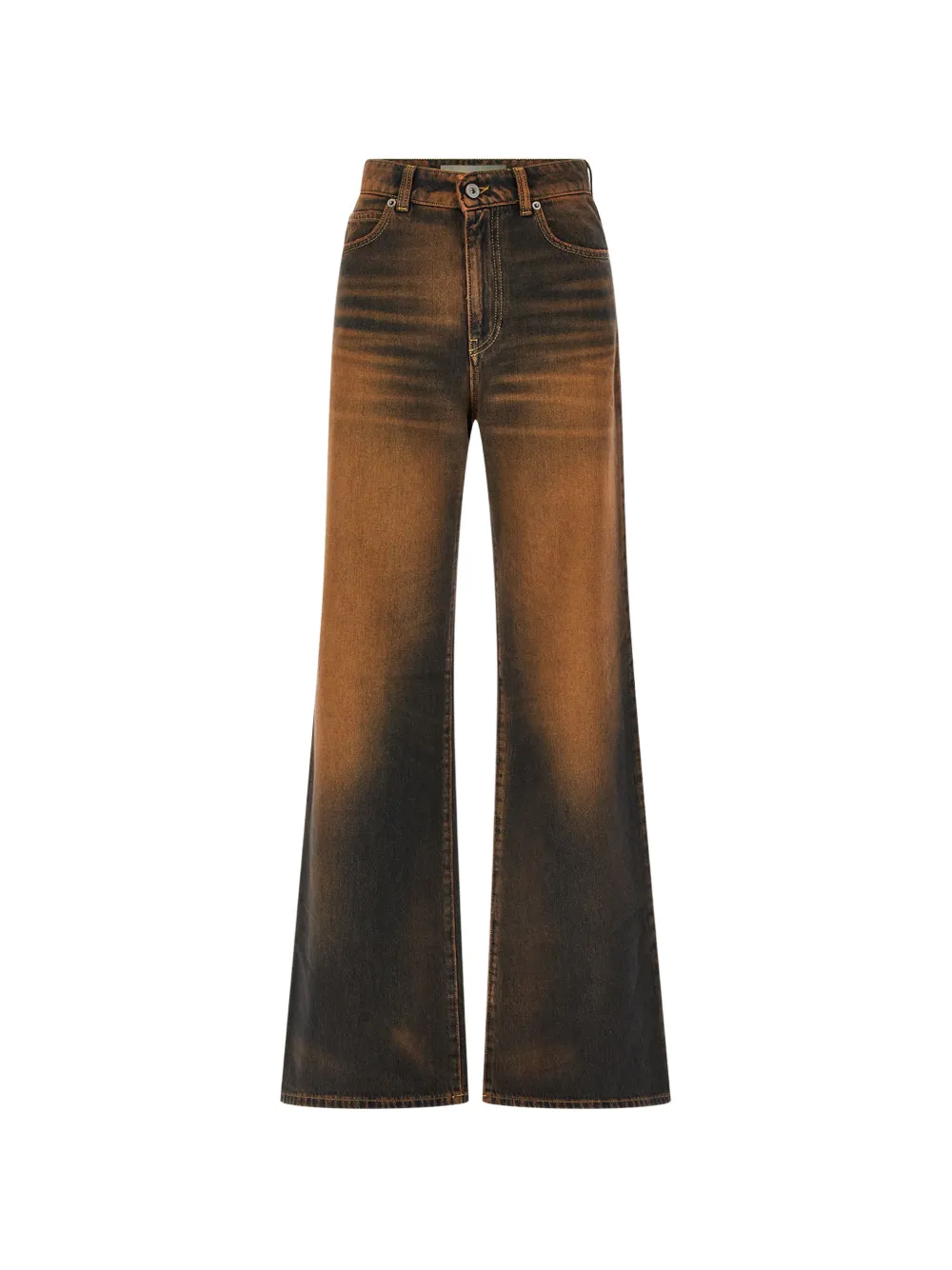 TRUE AVENUE faded wide-leg jeans - Marrone