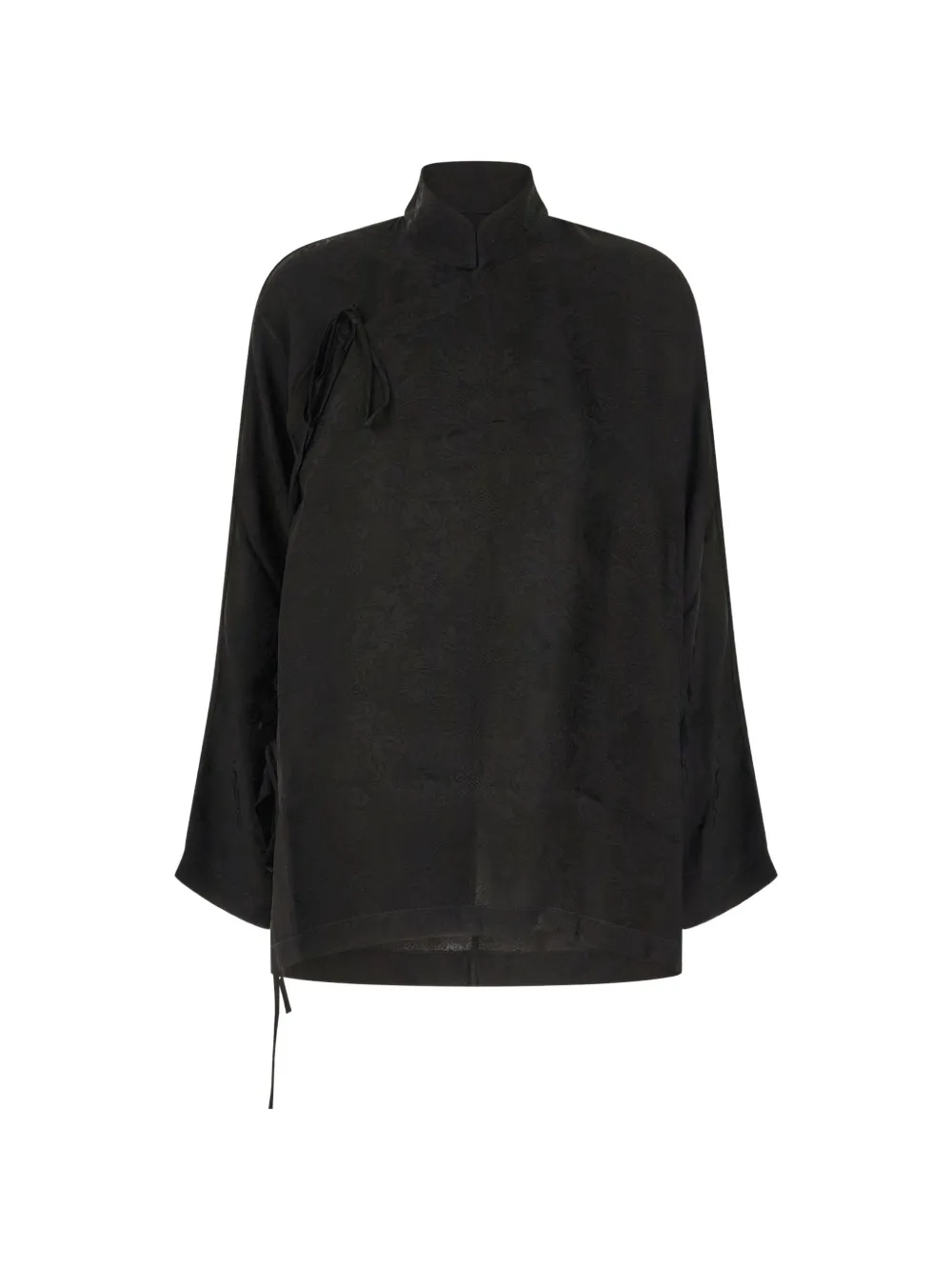 Uma Wang jacquard tie-fastening top - Nero