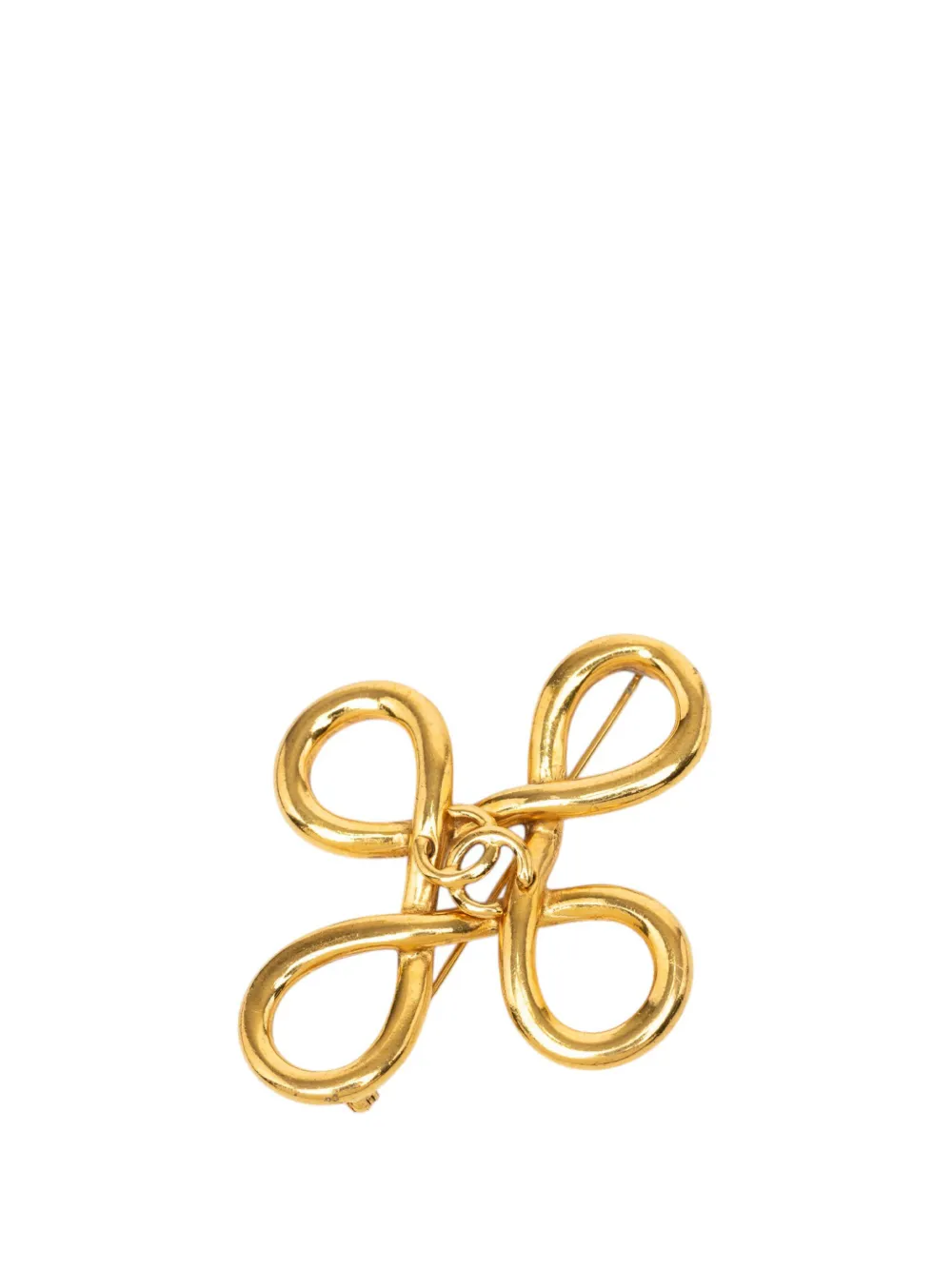 CHANEL Pre-Owned Spilla CC Infinity Knot placcata oro 1970-1980