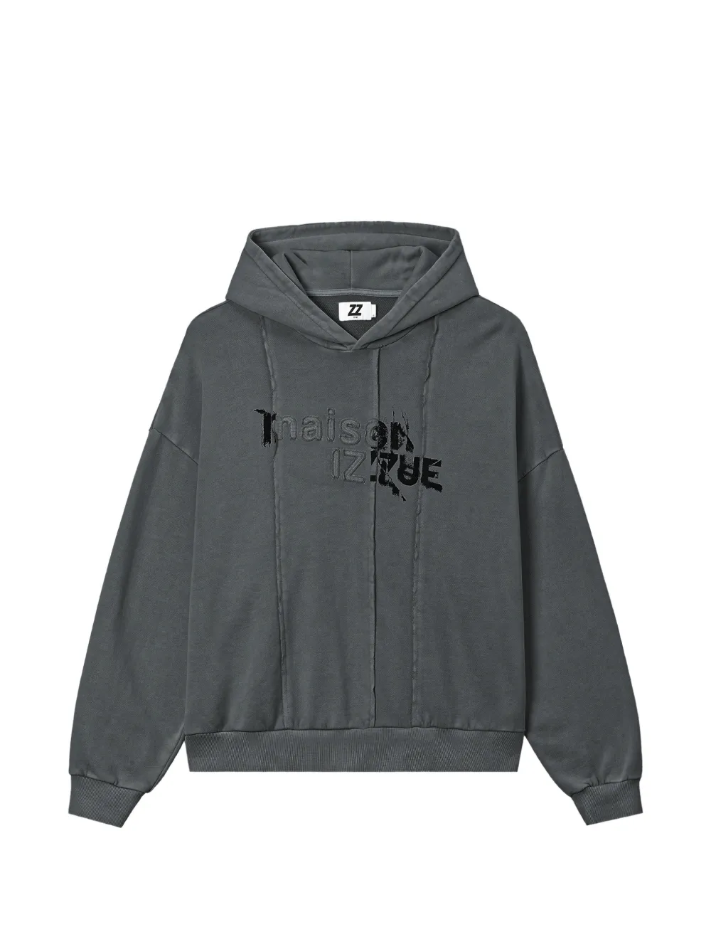 izzue logo-print panelled hoodie