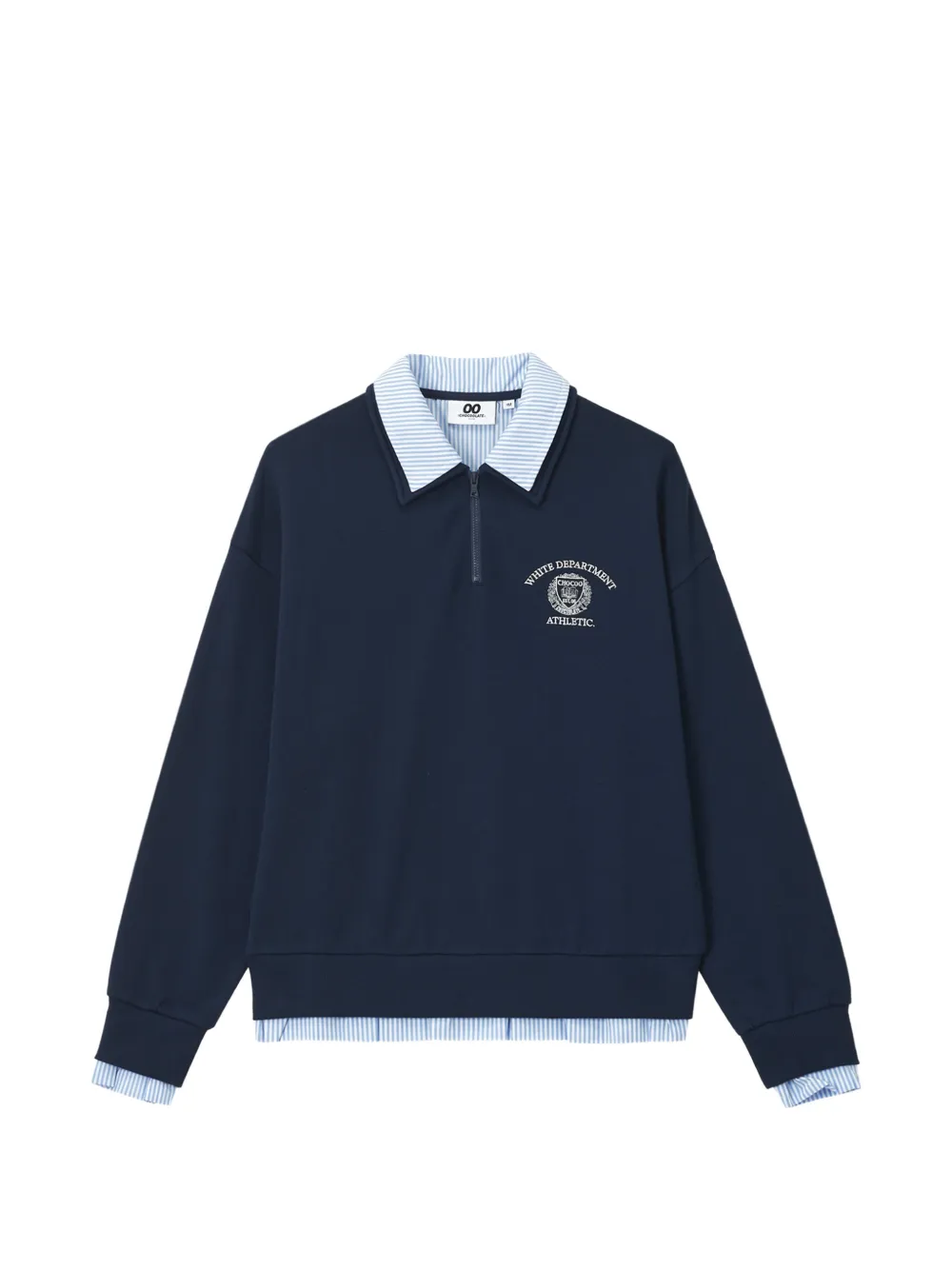 Chocoolate Layered-detail Logo-print Sweater In Blue