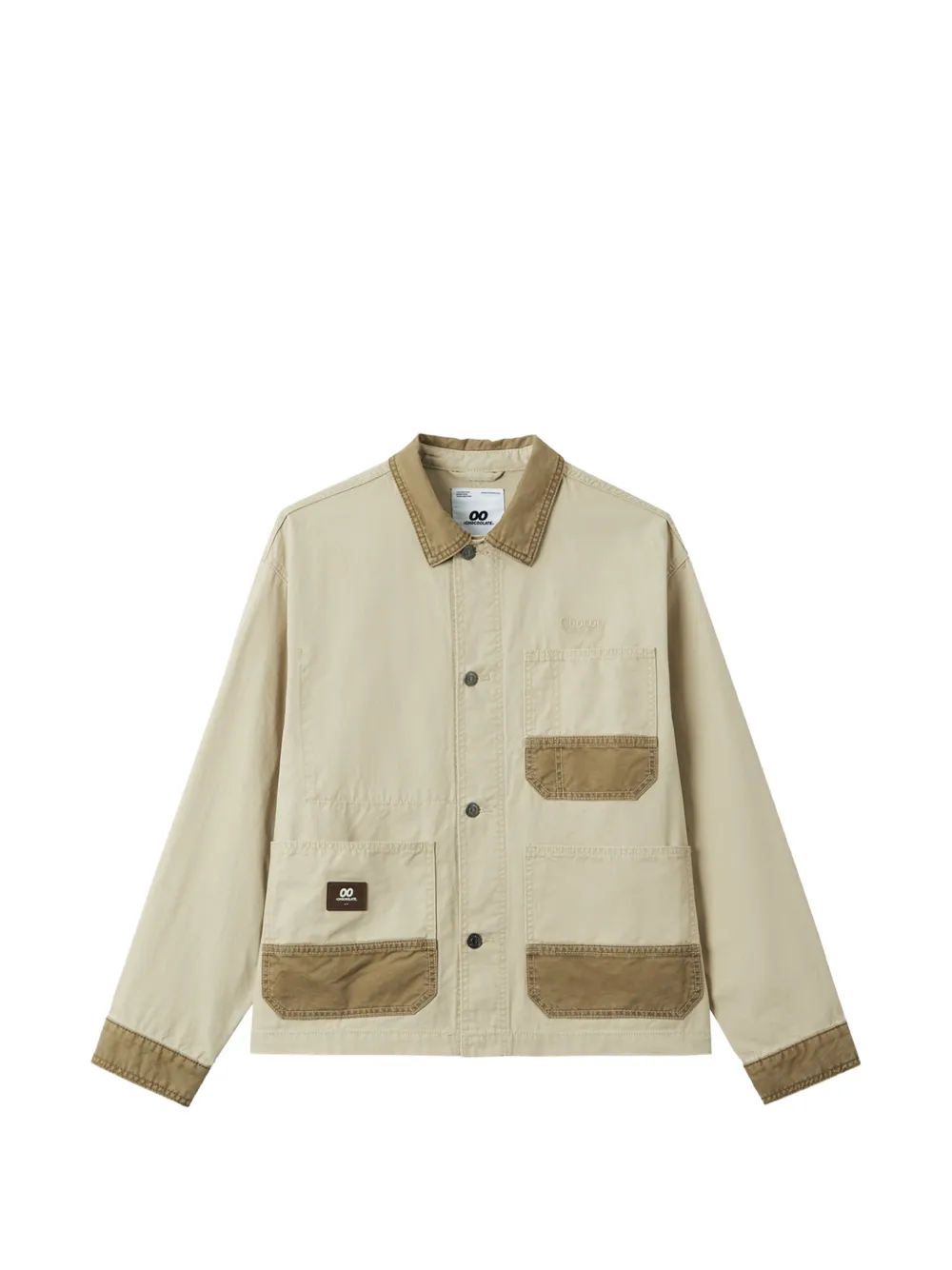 CHOCOOLATE panelled corduroy-collar jacket