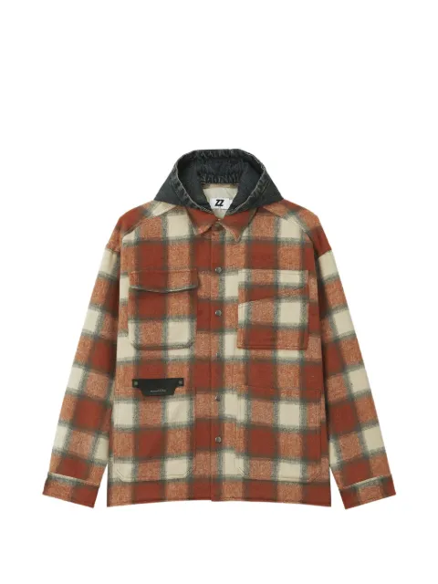 izzue check hooded jacket