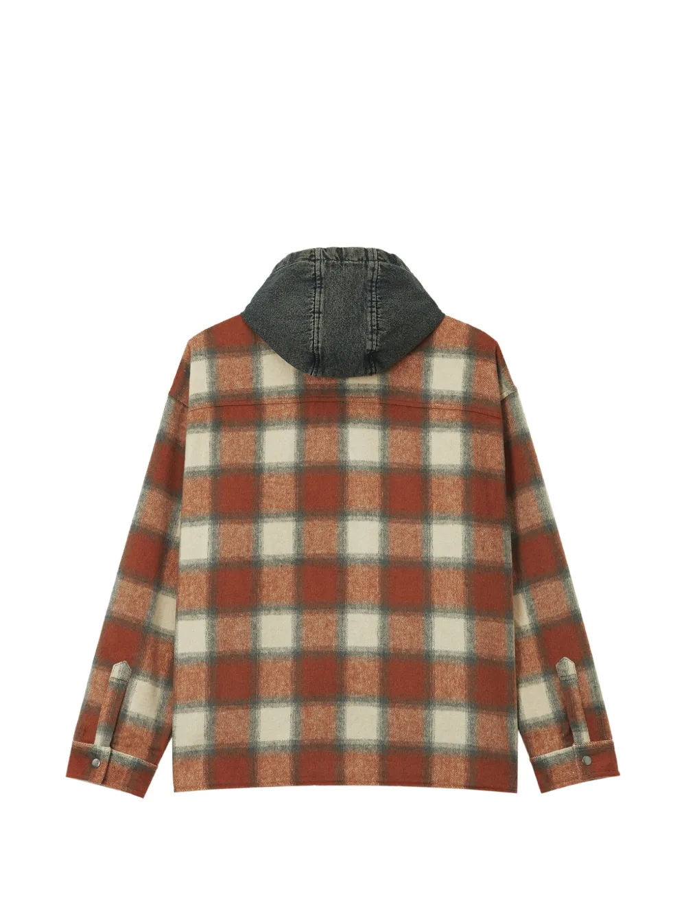 izzue check hooded jacket Oranje