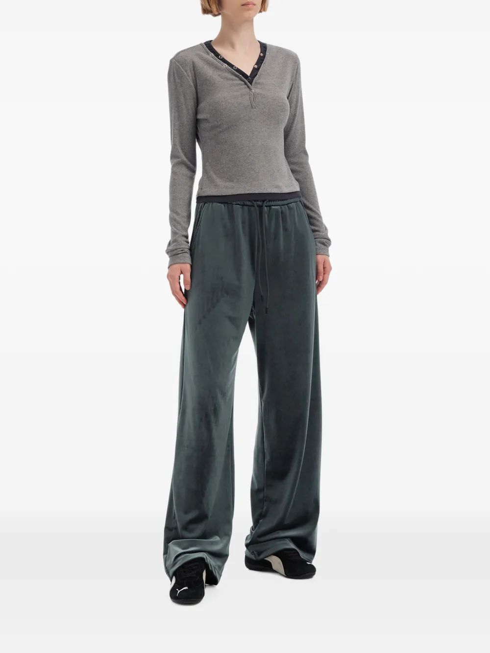tout a coup Fluwelen broek met trekkoord Groen