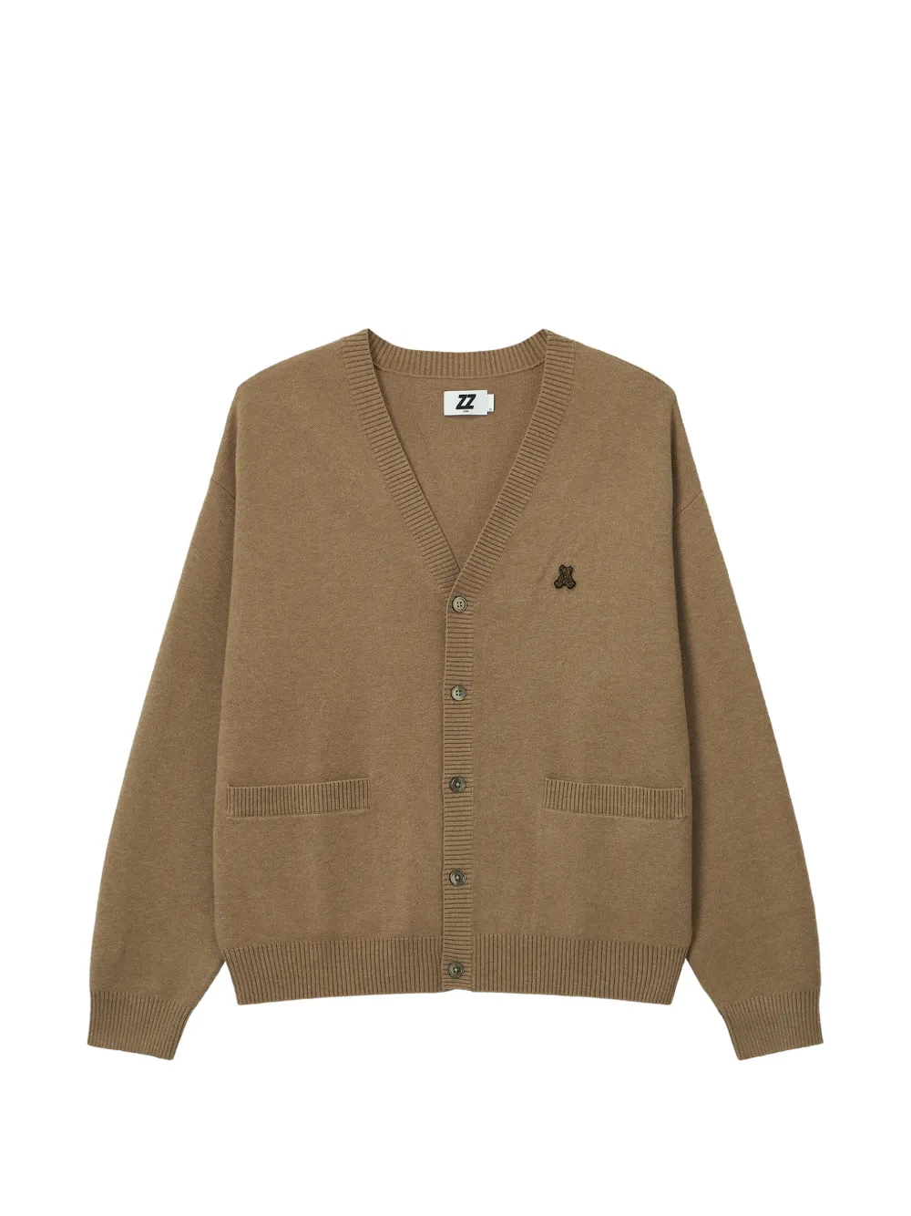 izzue logo-embroidered V-neck cardigan · L