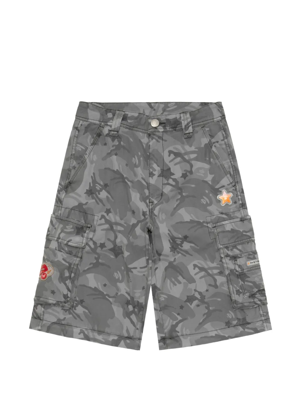 AAPE BY *A BATHING APE Cargo broek met camouflage-print en afritsbare pijpen Grijs