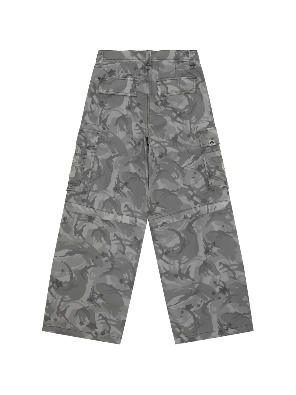 AAPE BY *A BATHING APE Cargo broek met camouflage-print en afritsbare pijpen Grijs